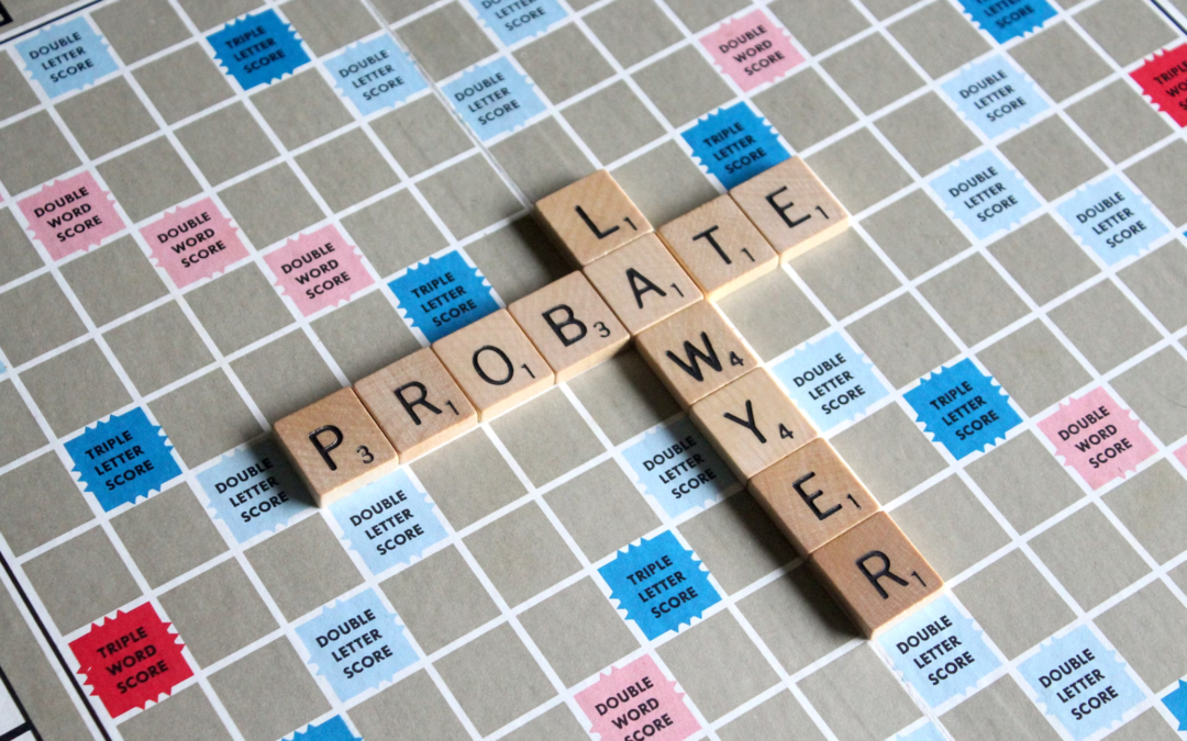 Scrabble tiles spell out the words "Probate Lawyer"